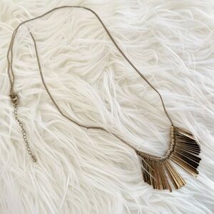Gold Fringe Drop Necklace